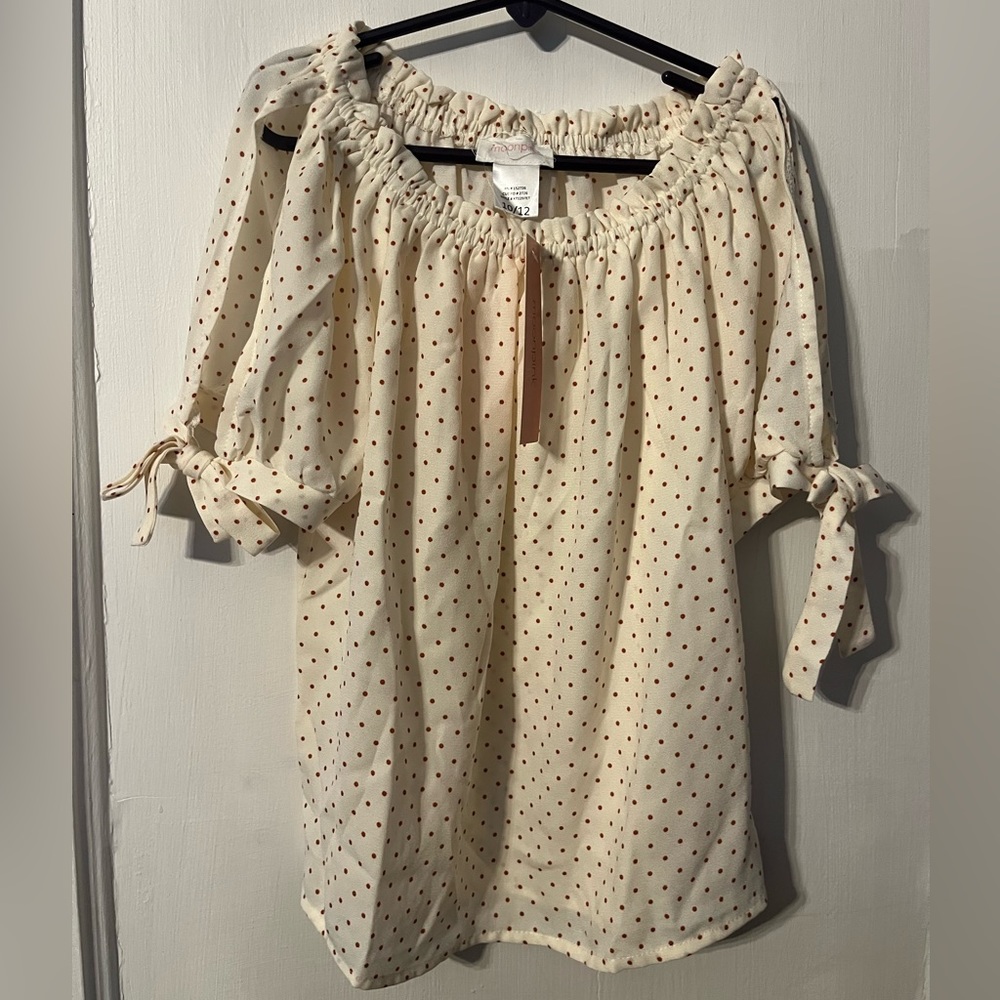 Moon pink top 10/12 with cold shoulders-NWT
